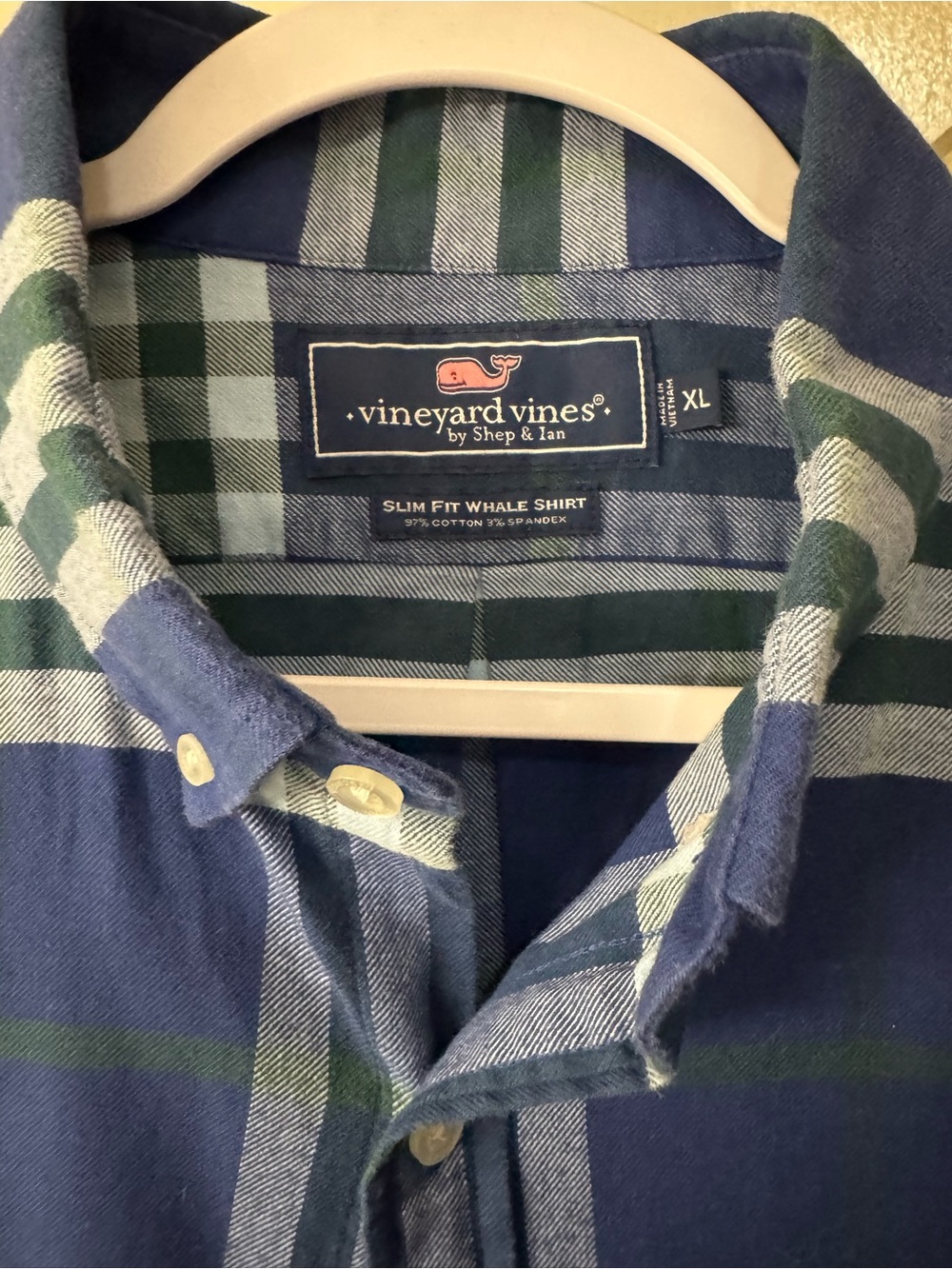 Vineyard Vines Plaid Slim Fit Button-Down Shirt - Blue & Green